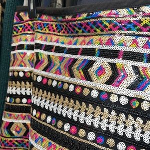 Guess multi-colored sequin mini skirt size L